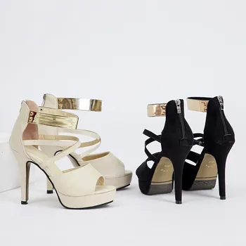 2025 زيادة مأدبة الراقية خنجر كلمة واحدة أحذية نسائية صيف جديد فم السمكة عودة سستة خنجر الصنادل 5