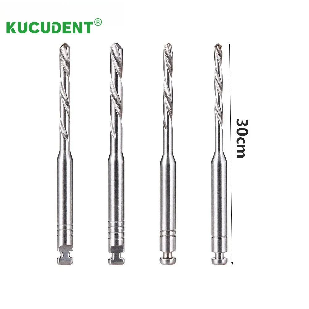 20-PCS Dental Fiber Posts Kit With 4 Drills - High-Intensity Screw Thread Glass Posts For Dental Work