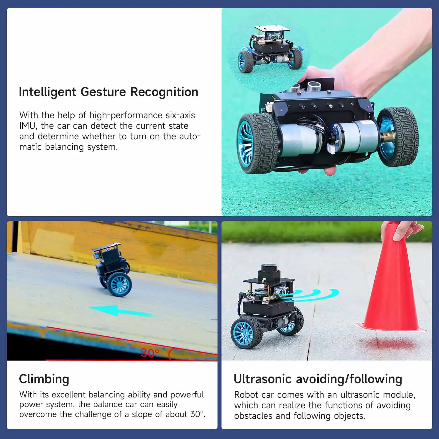 Yahboom 2WD High Configuration STM32 Self-Balance Car Educational Smart Robot Kit DC Motor Support PID Adjustment 4KG Load