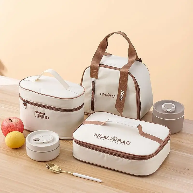 Yhuasia Sacchetto Isolato per il Pranzo, Borsa a Mano Bento, Borse da Picnic Borse Frigo, Sacchetto da Pranzo Rettangolare in Foglio di Alluminio, per Picnic e Pranzo (Blu Navy