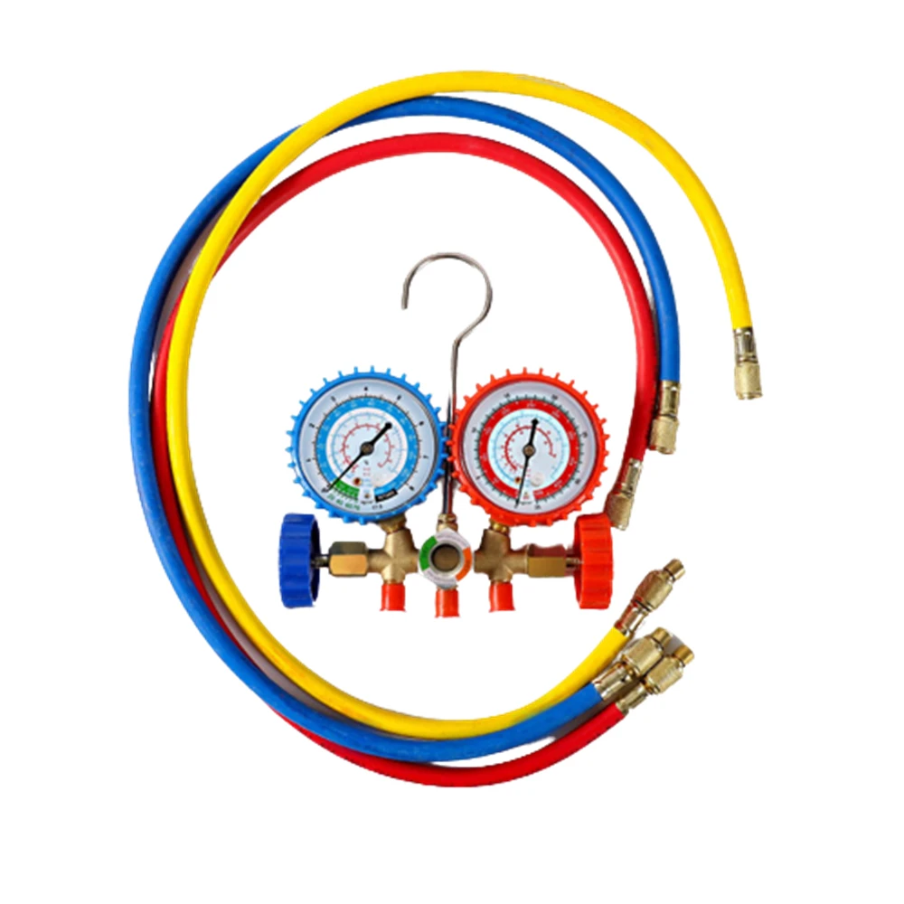 air conditioning mechanic aid fits r134a ,Testers and Detectors multimeter air conditioning refrigerant manifold gauge set with 1.5m charging hoses, pressure adapter, storage case and etc. r134a