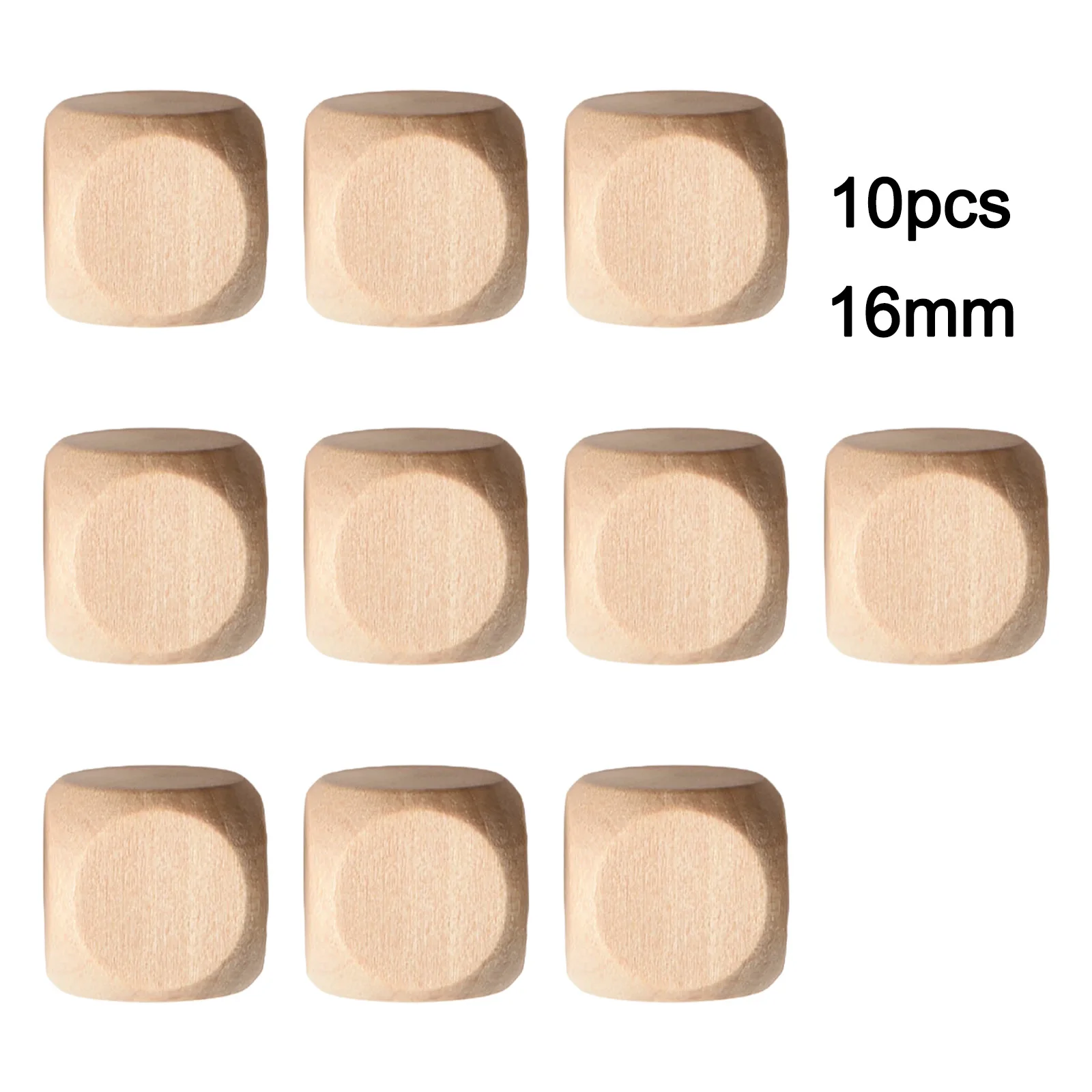 10PCS Blank Wooden Dice Unfinished Wood Cubes 8/12/16/20/22/25/28/30mm Unique Game Dice DIY Craft Printing Projects Chess Games