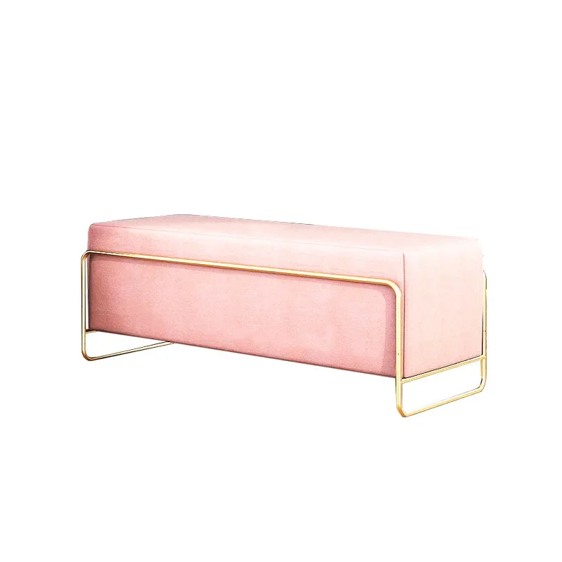 Modern Living Room Small Sofa Stools Nordic Shoe Changing Stools Flannel Home Bedroom Furniture Leisure Footstool