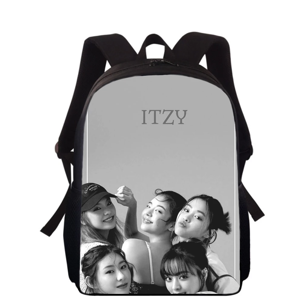 KPOP ITZY 15” 3D tisk děti batoh primární vyučváné pytle pro chlapci dívčí záda pack studenti vyučváné kniha pytle