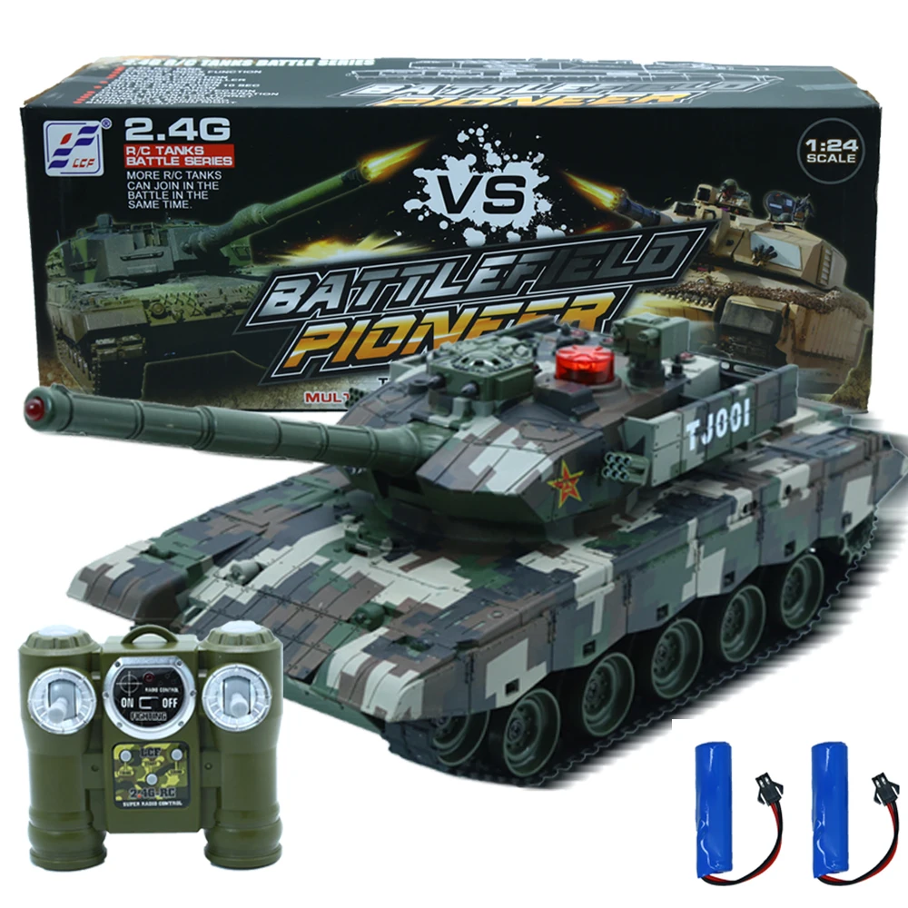 

2.4G Remote Control Tank 1/24 Highly Simulated RC Military Tanks T99 China Rubber Track Tank Remot Toys for Boy Birthday Gift