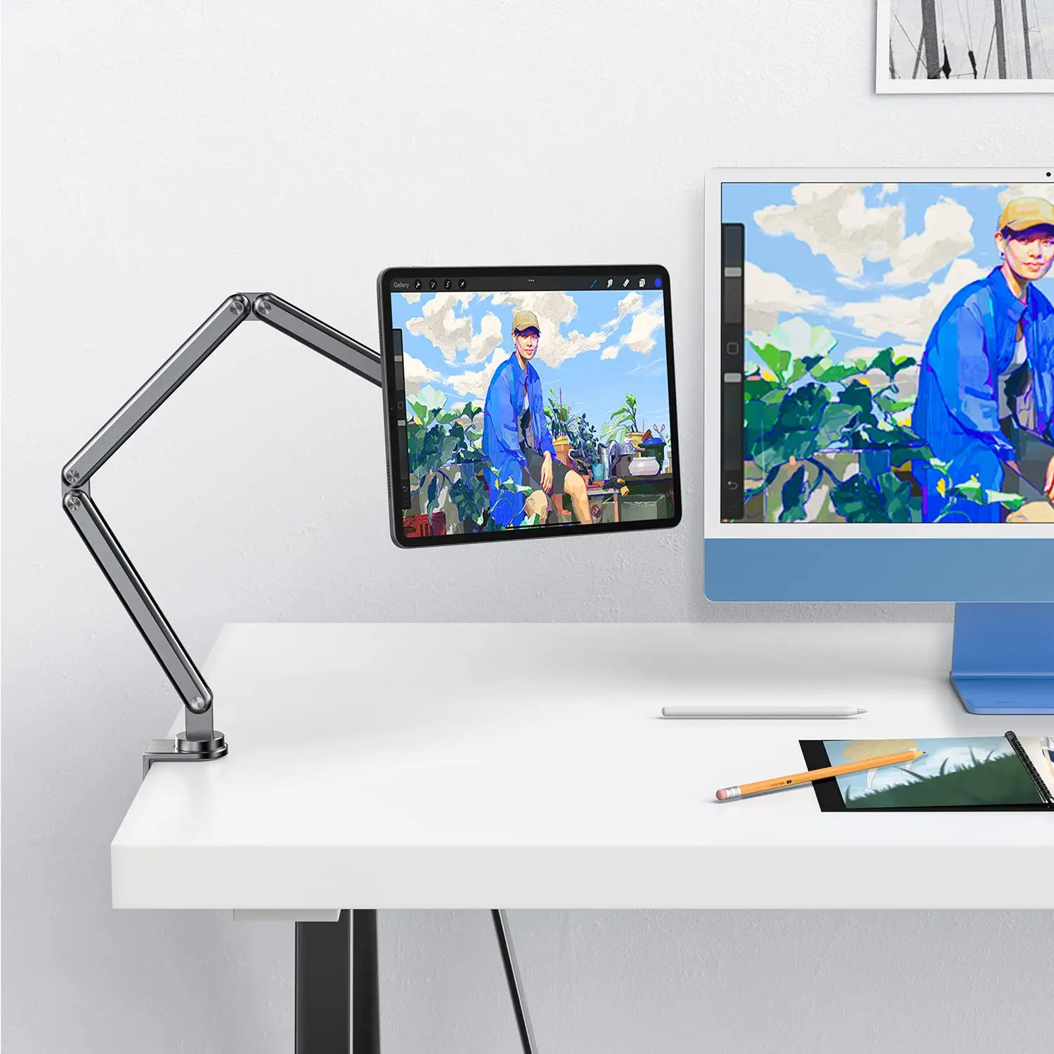KUXIU 磁気アームスタンド iPad Pro 11/13 インチ M4(2024) 専用