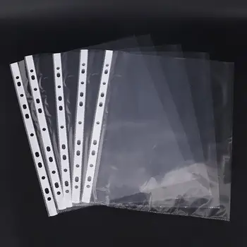 100 Pezzi Tasche Trasparenti A4 in Plastica per Documenti, Compatibili con Raccoglitori a 3 Anelli a 11 Fori, Protezioni Durevoli in PP per Fogli, per Ufficio, Scuola, Casa