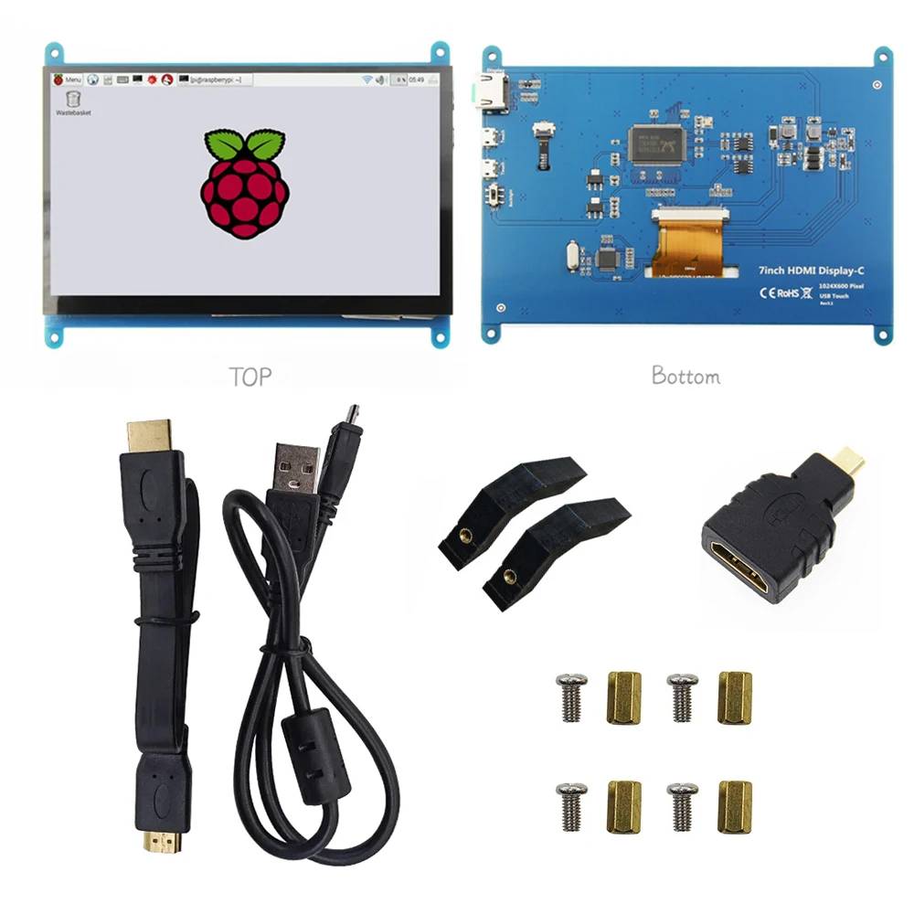 Computer Monitor Computer Secondary Screen Touch Screen Display Raspberry Pi 7 inch screen IPS TFT LCD HDMI Display Touch Screen Monitor 1024*600