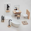 1/12 Dollhouse Simulation Washbasin Tub Toilet Model Dollhouse Bathroom Decor Dolls House Miniature Furniture Accessories 3