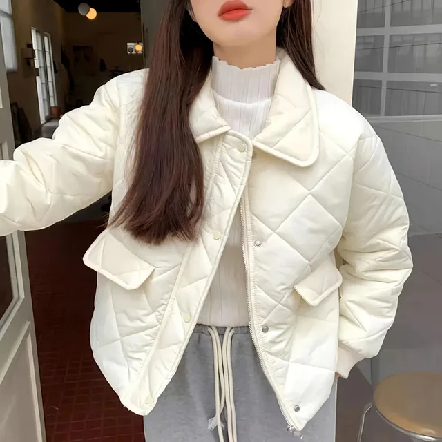 Lucyever Women Autumn Winter Short Parkas Korean Beige Lightweight Down Cotton Jacket Woman College Style Loose Padded Coat Cheap Product Recommendation