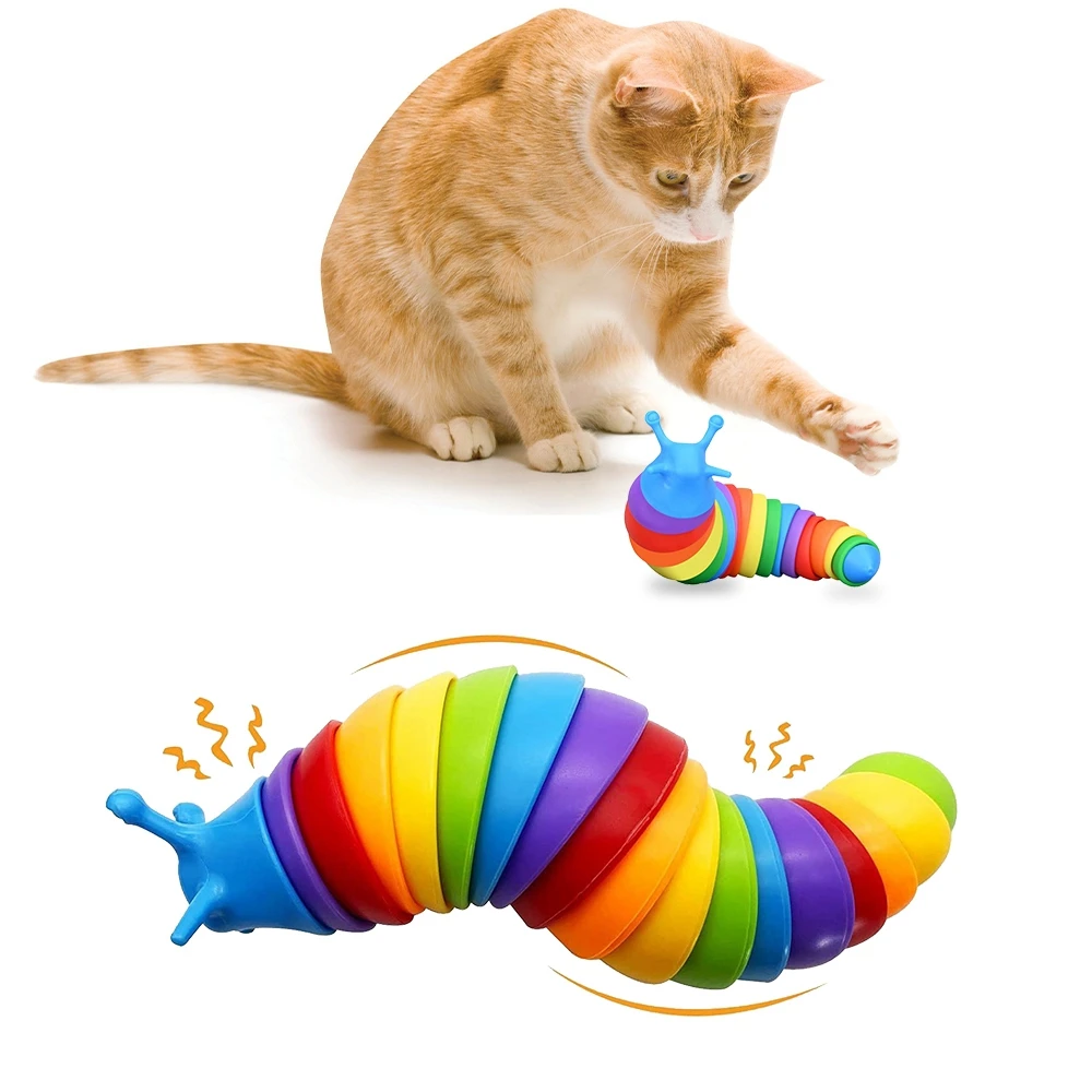 Compre 360 rotação inseto gato brinquedo interativo animal de estimação cão  brinquedo descomprimir lagarta ponta do dedo caracol brinquedos para  animais de estimação