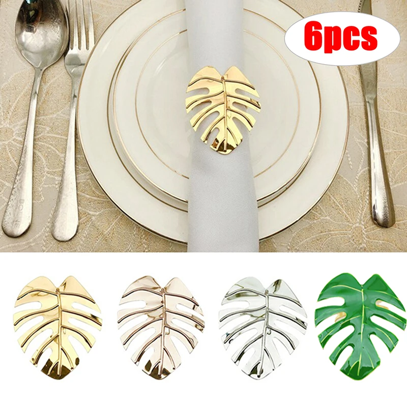 6pcs Upscale Hotel Turtle Back Leaves Green Leaves Napkin Holders