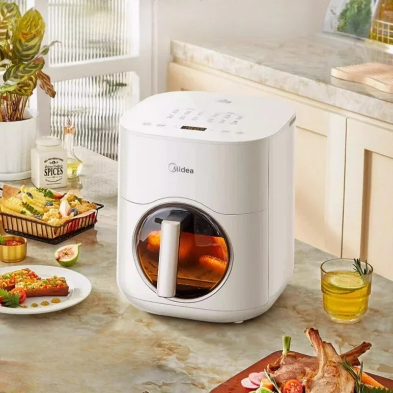Midea 220V Air Fryer Home 5.5L Visible No-Flip Multifunction Electric Fryer French Fry Machine Oil-Free Electric Fryer 2