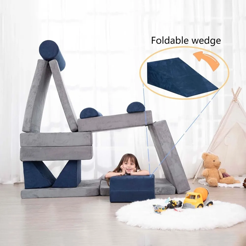 Play Couch Sofa for Kids 10PCS Sectional Sofa Playroom Imaginative Furniture for Creative Kids Girls and Boys Bedroom 6