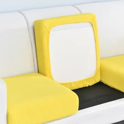 Luxury Stretch Sofa Seat Slipcovers - Elegant Cushion Protectors for Home and Office Decor (Yellow)