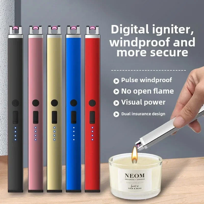 Scented candles extended gas stoves natural gas electronic charging igniters home ignition sticks lighters smoking usb gadgets