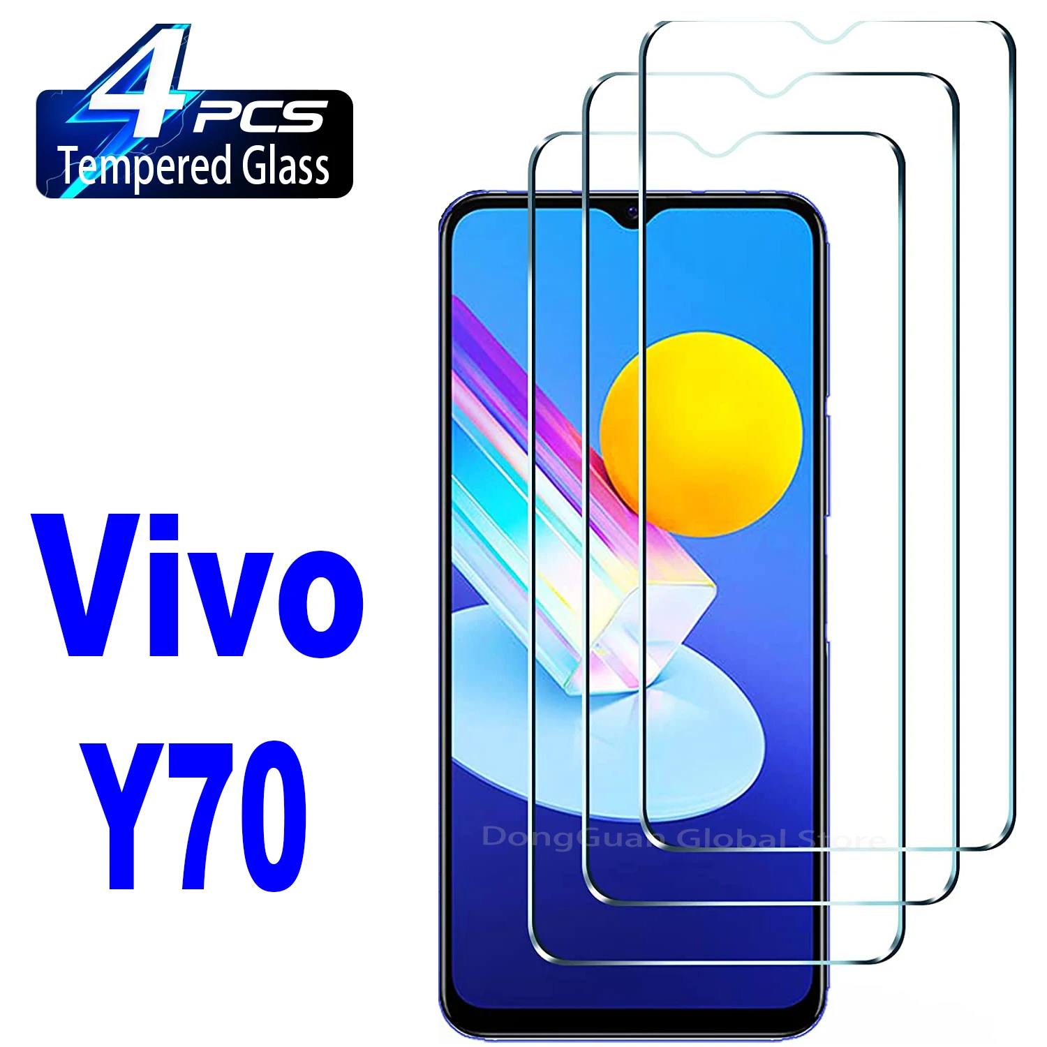 

2/4Pcs Tempered Glass For Vivo Y70 Y70t Y50t Y20A Y30G Y31 Y32 Y35 Y72 5G Screen Protector Glass