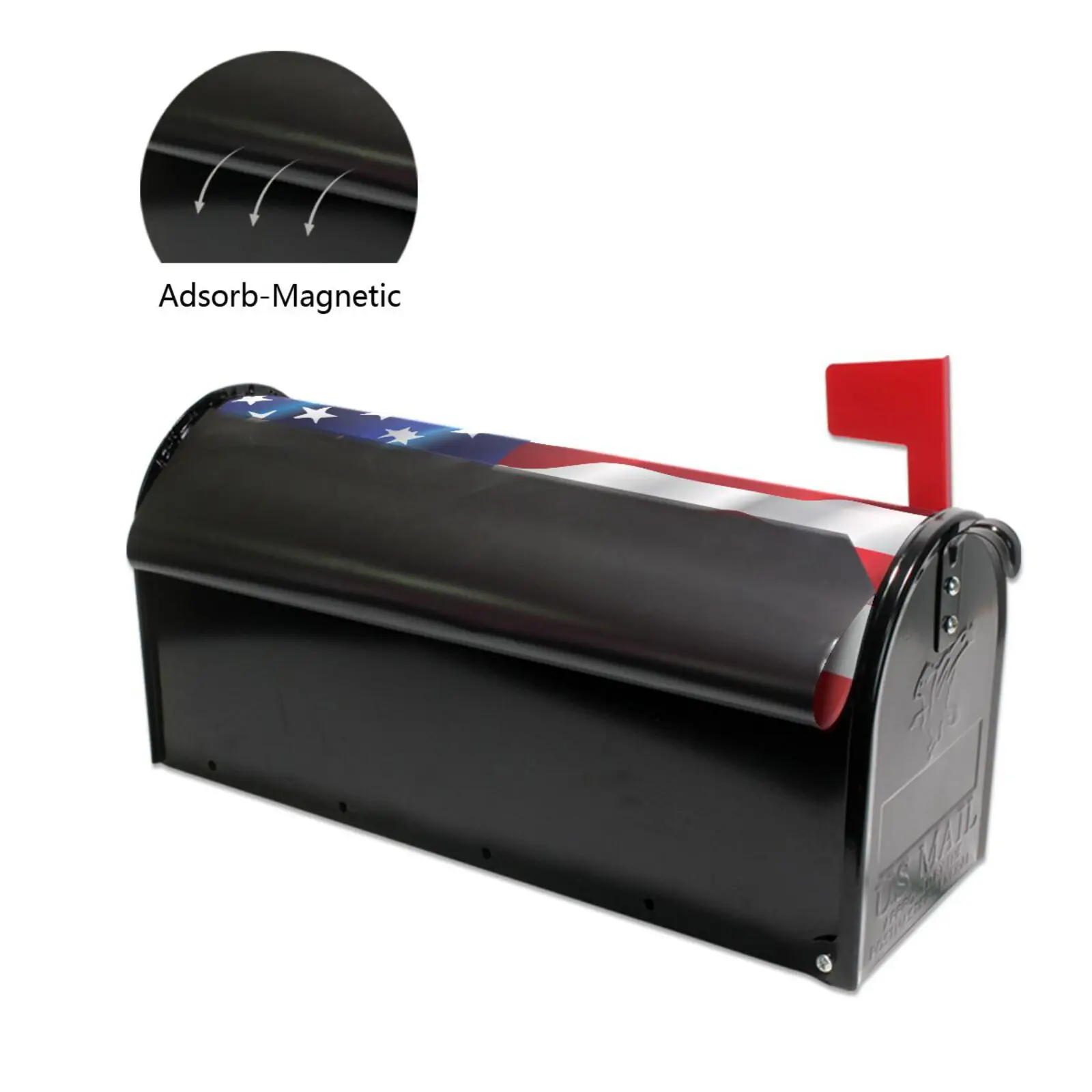 American USA Flag PVC Magnetic Mailbox Cover Standard Size Sun Protection Waterproof Garden Yard Letter Post Box Cover Decor