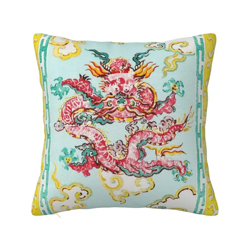

Enter The Dragons Antique Chinoiserie Cushion Cover Soft Nordic Throw Pillow for Car Sofa