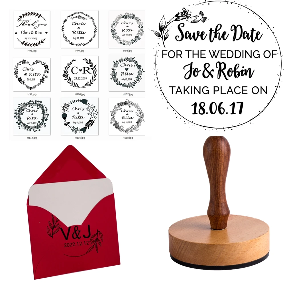 Wooden Stamp Wedding Party Rubber Stamp Custom Packaging Stamp Artwork Personalized  Logo Brand Name Business Seal Drop Shipping - AliExpress