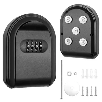 Magnetic Key Box with Combination Lock Car Key Lock Box with Strong Magnet to Hide Spare Keys Indoors Outdoors Magnetic Holder 1