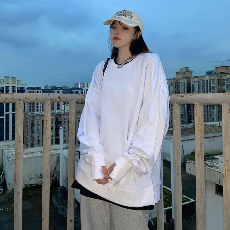 Round Neck Long-sleeved Warm Sweater Loose Women Korean Women Casual Loose Long-sleeved Sweater Pullover Winter Clothes Women