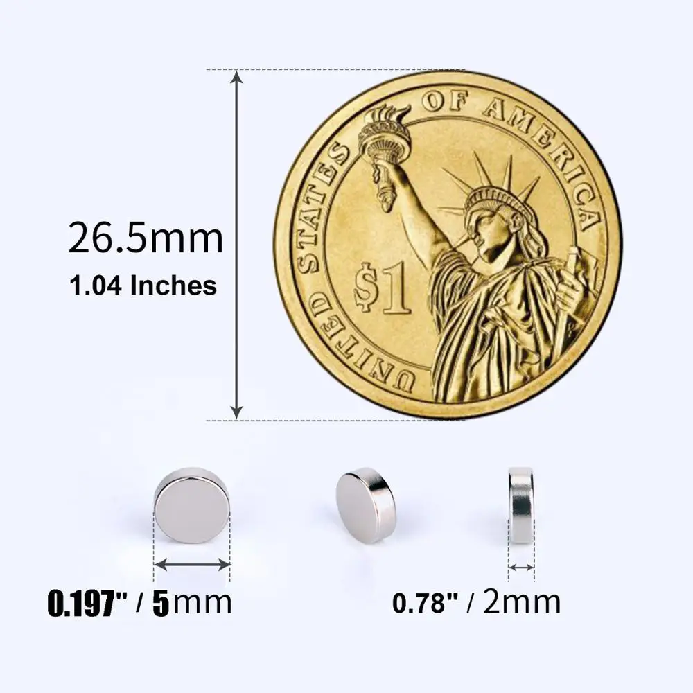 Neodymium Magnets 20/50/100PCS Mini Circular 5x1-5x10 mm