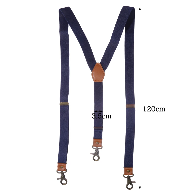 Винтажные подтяжки для мужчин и женщин, подтяжки с 3 крючками, повседневные модные регулируемые для штанов