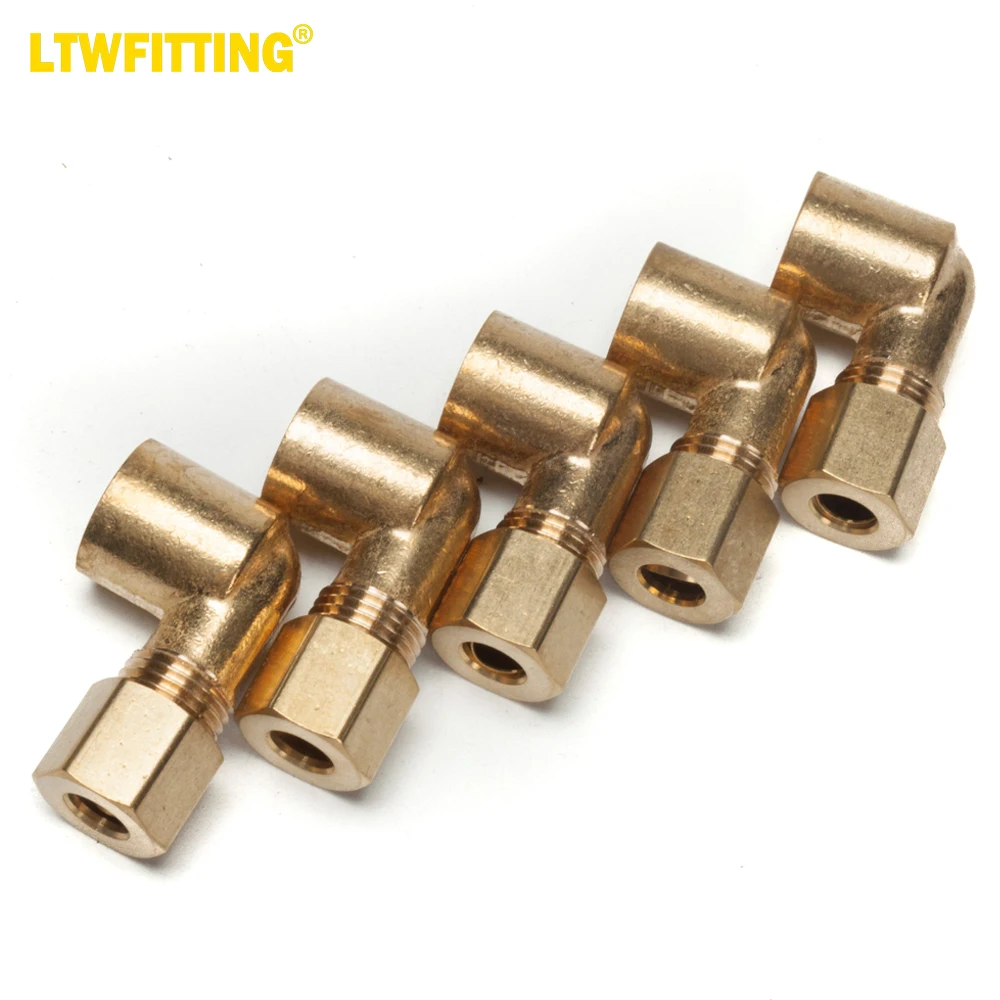 

Латунный Компрессионный фитинг с наружным диаметром 1/4 дюйма и внутренним диаметром 1/8 дюйма (5 шт. в упаковке)