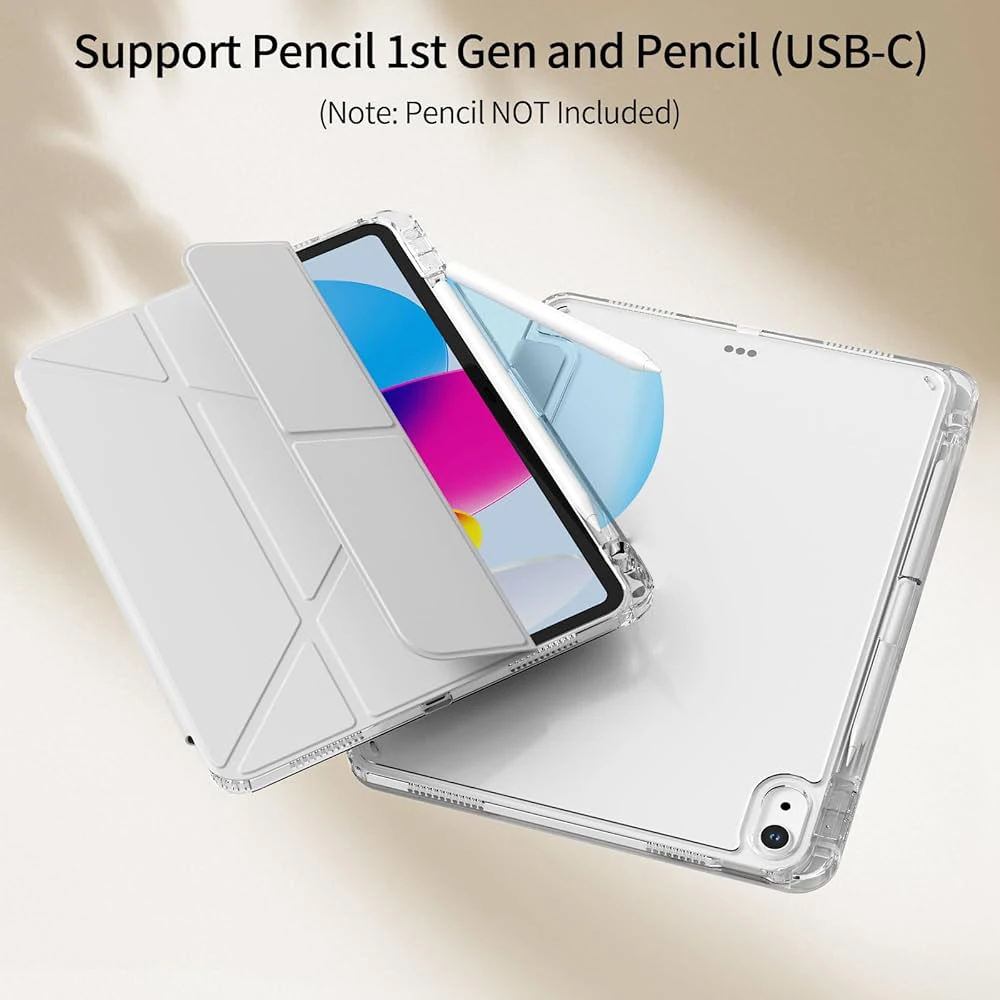 Cover for iPad 10.9/11/ Air 5th Gen/Pro11/10th/12.9, iPad Pro 11 2022- Acrylic, Foldable, Y-Shaped Stand Case with Pencil Holder S958ce5f2eb2448b888eb57310d4207b3R