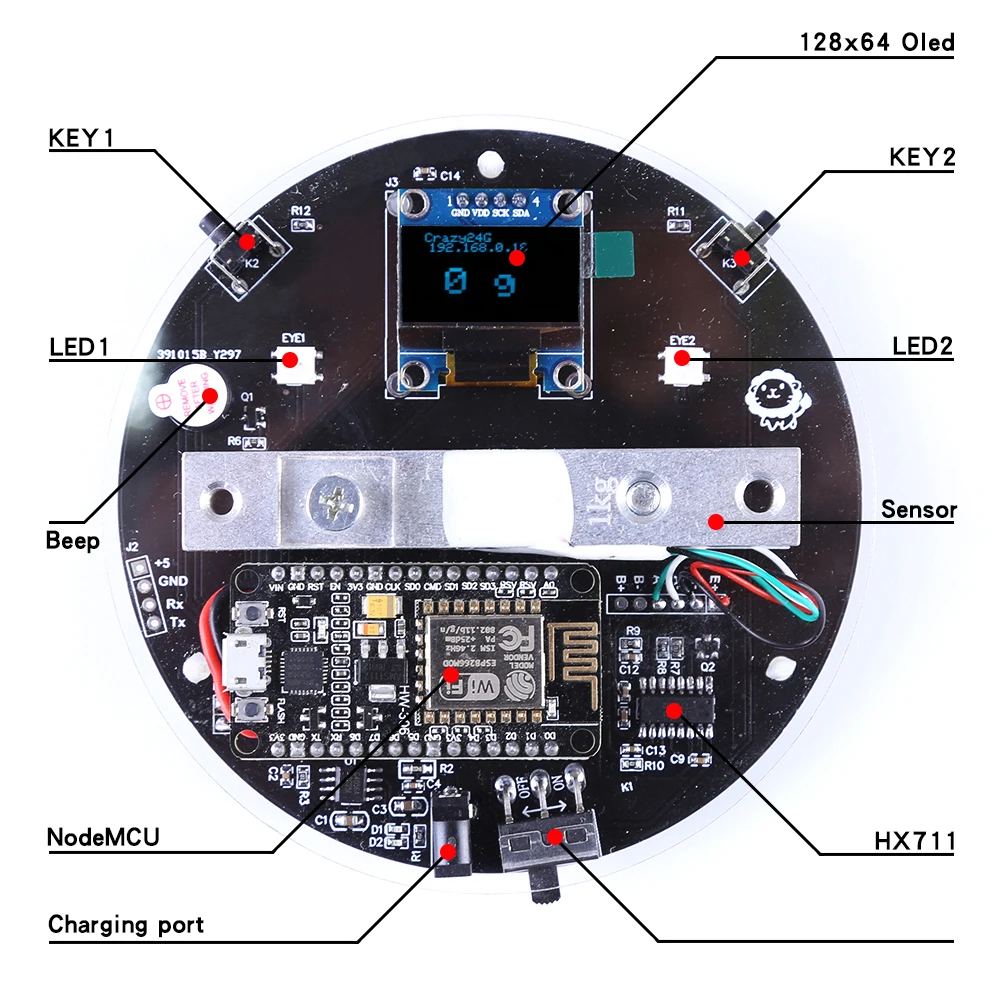 Open Source Balança Eletrônica para Arduino Nodemcu Kit Faça Você Mesmo Sensor de Peso do Módulo Esp8266 ad Hx711 - Imagem 5