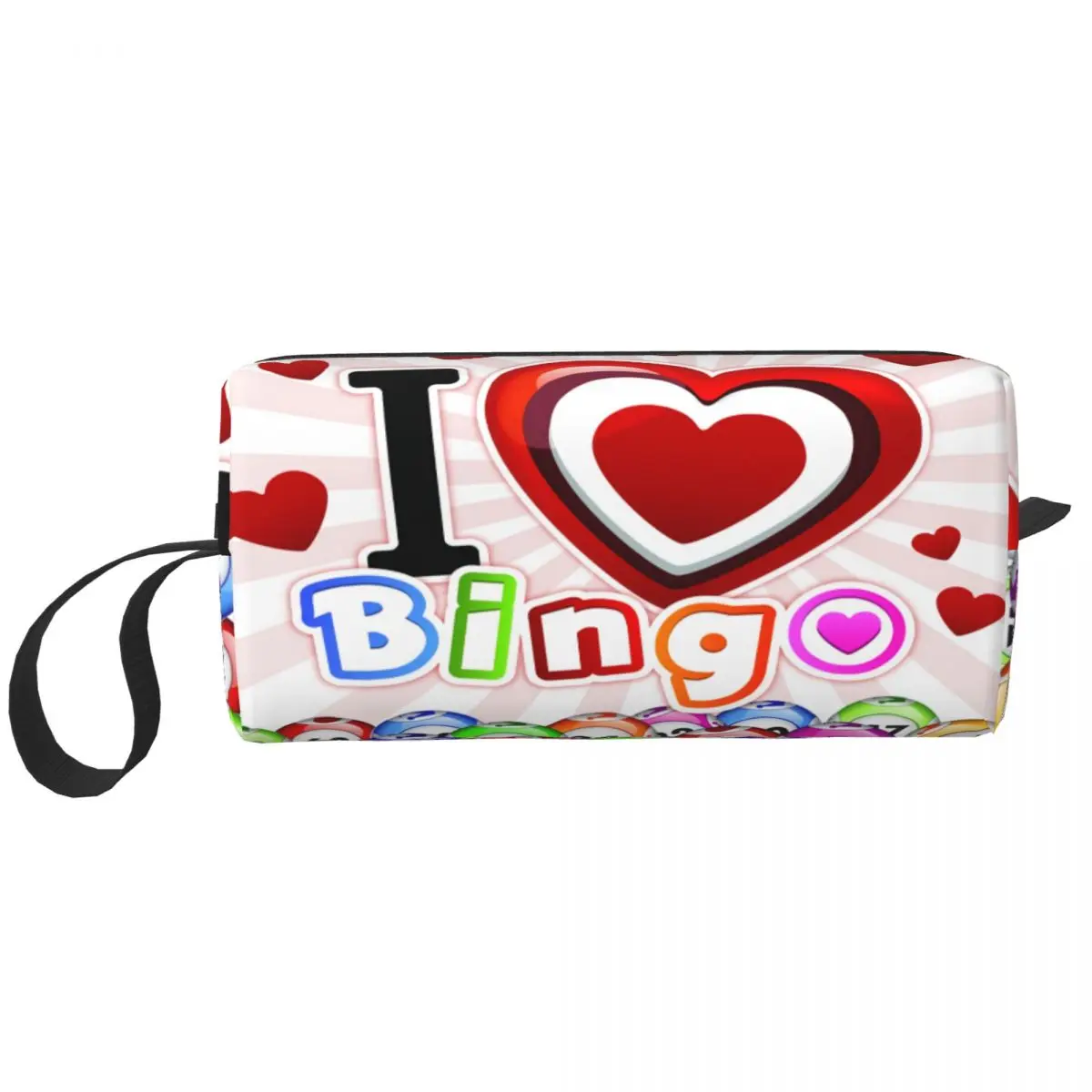 Custom Fashion I Love Bingo Travel Toiletry Bag for Women Makeup ...
