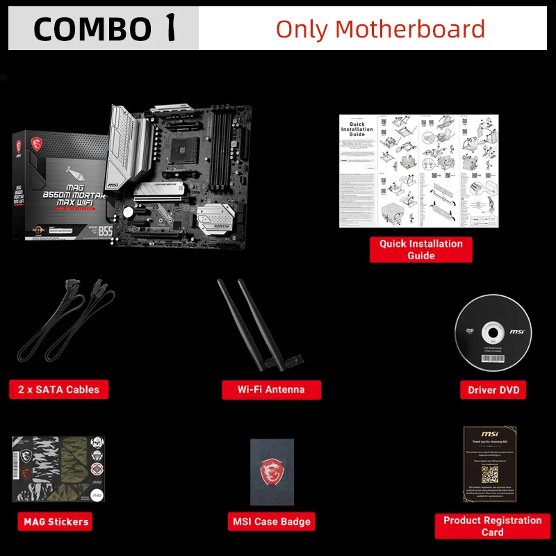 MSI AM4 新しい MAG B550M モルタルマックス WIFI + Ryzen 7 5700X