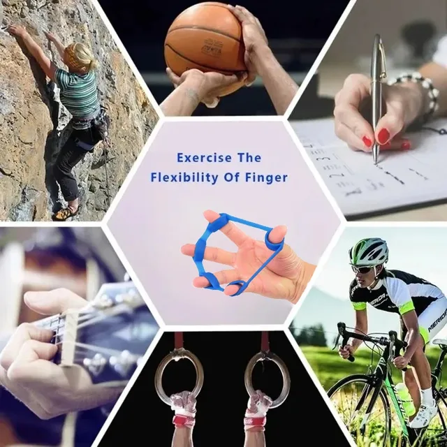 1/8pcs Silicone Finger Grip, Resistance Band, Wrist Stretcher, Elastic Five Finger Expander, Strength Training Device, Exercise 4