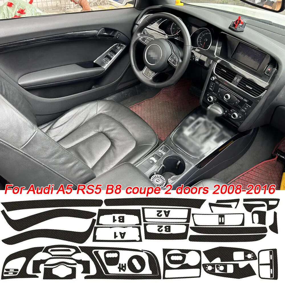 

Для Audi A5 RS5 B8 coupe 2 door 2008-2016 5D узор из углеродного волокна внутренние DIY отделка наклейки