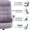 High Back Fabric Office Chair Purple, Velvet Executive Desk Chair With Flip-Up Arms, Ergonomic Office Chairs With Lumbar 4