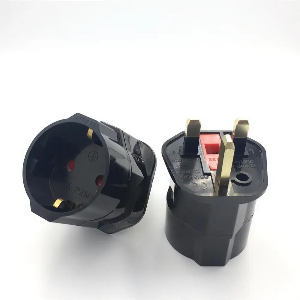 Plug Adapter Multifunctional EU To UK 2 Pin Socket Travel 250V 13A Dubai Singapore Universal