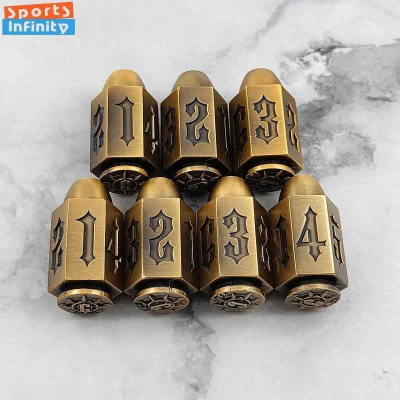 D6 Red Bloodstains Bullet Metal Dice DND Dice Set for COC TRPG RPG Cthulhu Table Board Game Polyhedral Number Kit 1pc