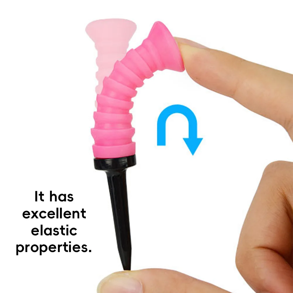 1Pc Flexible Rubber Golf Tees 83mm Durable Low Friction Multicolor Golf Tees Exercises Ball Holder Training Aids Supplies