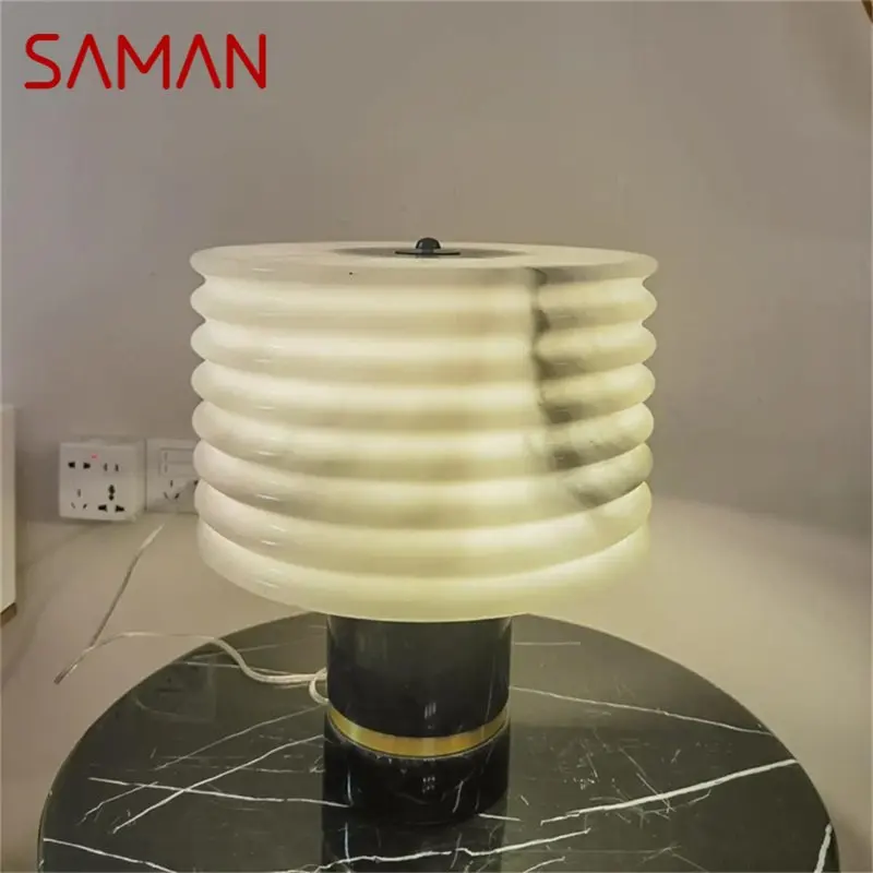 

SAMAN Nordic Table Lamp Luxury Marble Modern Desk Light LED Decor Home Living Room Bedroom Study