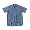 Non Stock Cigarette Pocket Chambray Shirt WWII Simplified Version Mens Short-Sleeve Work Shirt 5