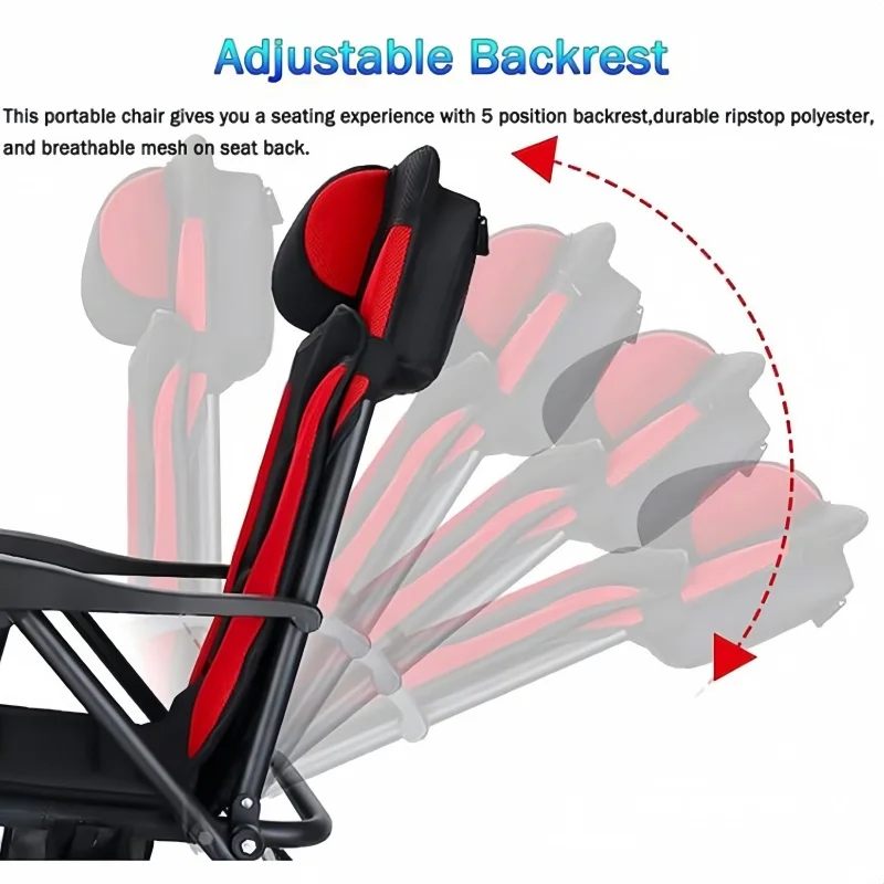 Outdoor 5 Gear Adjustable Fishing Chair Beach Chair Portable Folding Aluminum Alloy Camping Camping Fishing Equipment