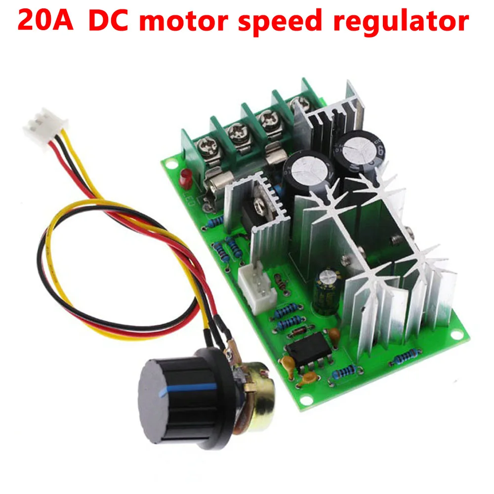 12V 24V 36V 48V High power drive module DC10-60V DC motor speed regulator PWM Motor speed controller 20A current regulator