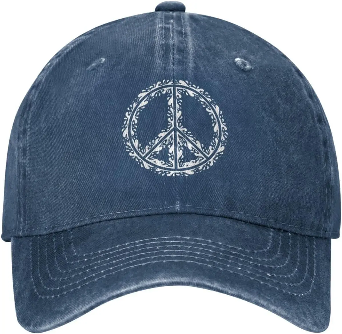 

Abstract Art Peace Distressed Adjustable Washed Denim Mens Dad Trucker Hat Baseball Ball Cap for Men