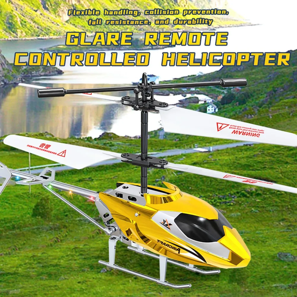Rc Helicopter 3.5CH Remote Control Airplane Mini Drone Aircraft Fall Resistant Outdoor LED Light Flight Toys for Kids Adults 3