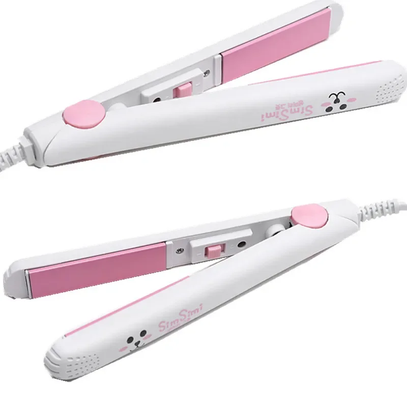 Mini Korean Style Student Room Portable Hair Straightening Iron With Heat Resistant Cover Dual Use Straight And Curling Clip