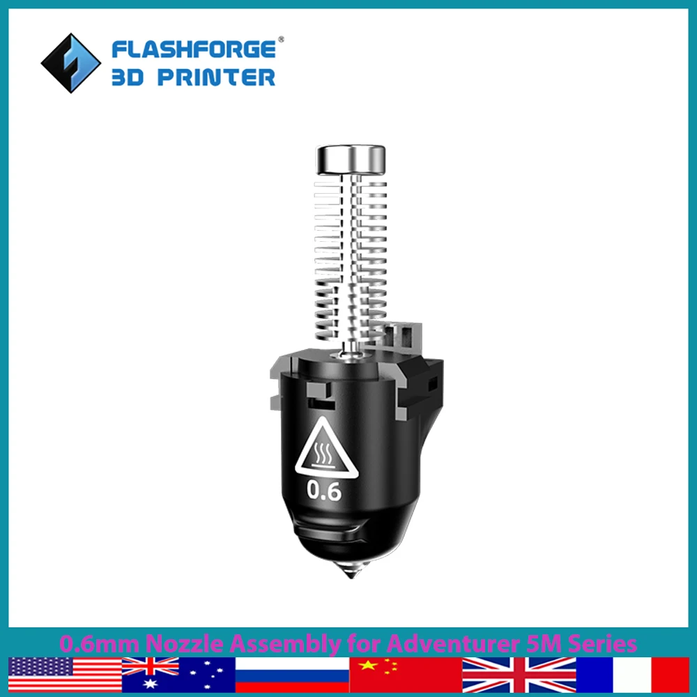 Flashforge-high Velocidade Nozzle Assembly Acessórios para Impressoras 3d Série Adventurer 5m 0.25 mm 0.4 mm 0.6 mm 0.8 mm - Imagem 2