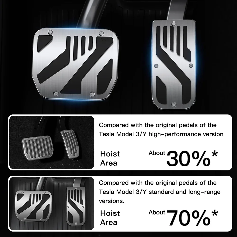 For Tesla Y Highland Juniper 2017-25 Aluminum Alloy Pedal Cover Fuel Pedal Foot Gas Accelerator Pedal Brake W0Y0