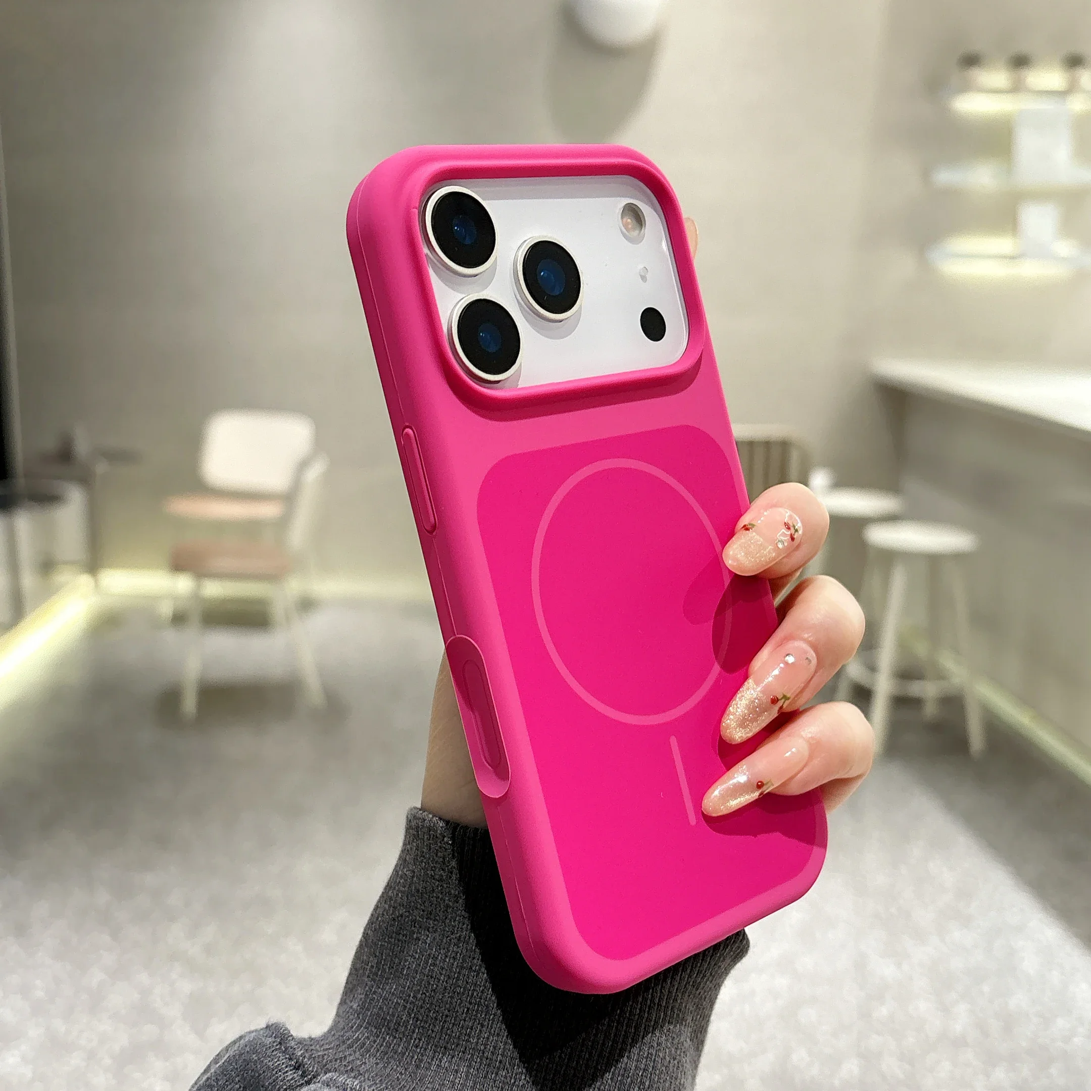 Premium Liquid Silicon MagSafe-Compatible Case with Wireless Charging Support