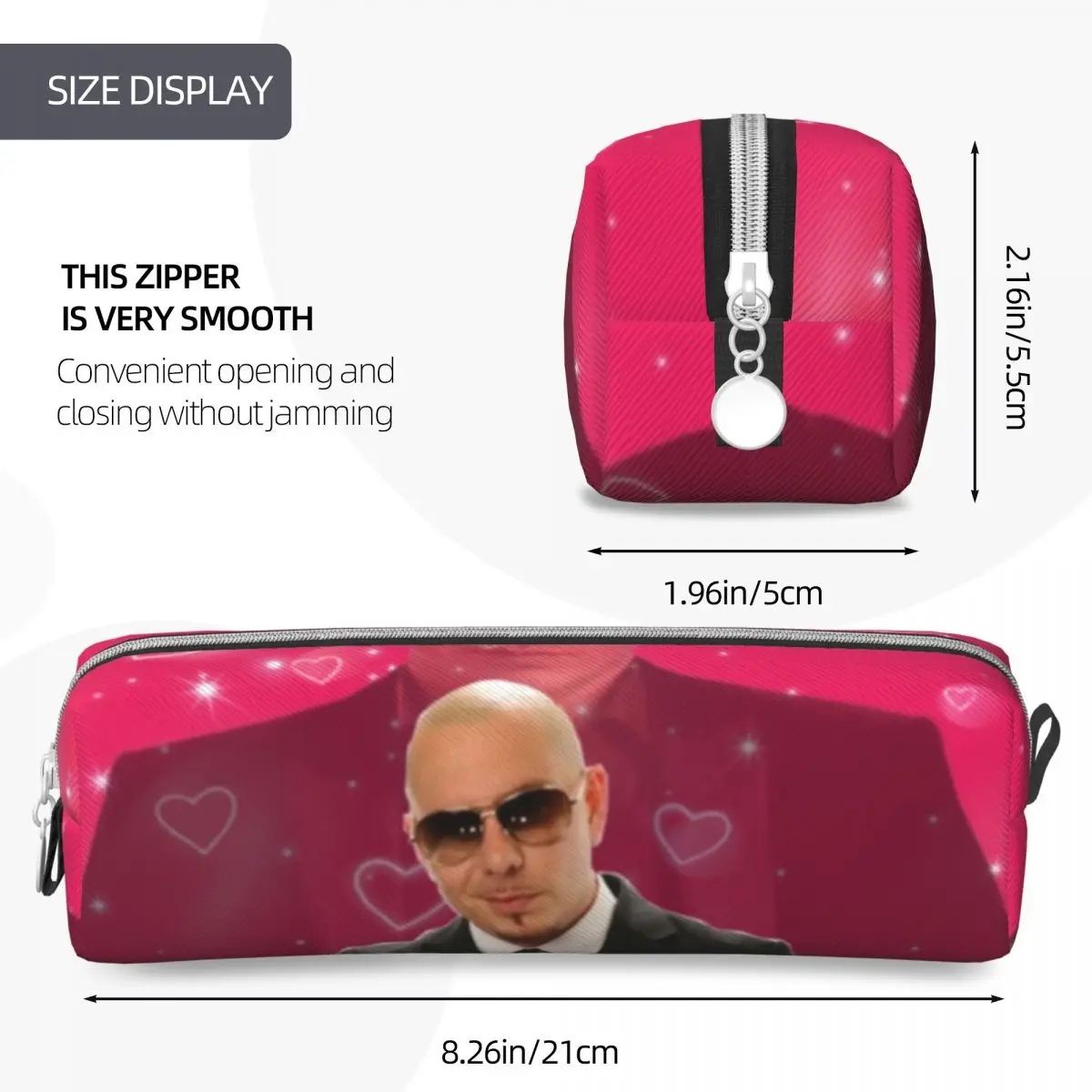 Mr. Worldwide Says To Live Laugh Love Pencil Case Creative Pitbull Pen Box Bags Girls Boys Large Students School Gift Pencil Box